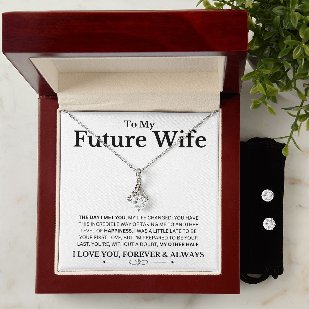 To My Future Wife - The Day I Met You - White Gold Alluring Necklace - Serbachi