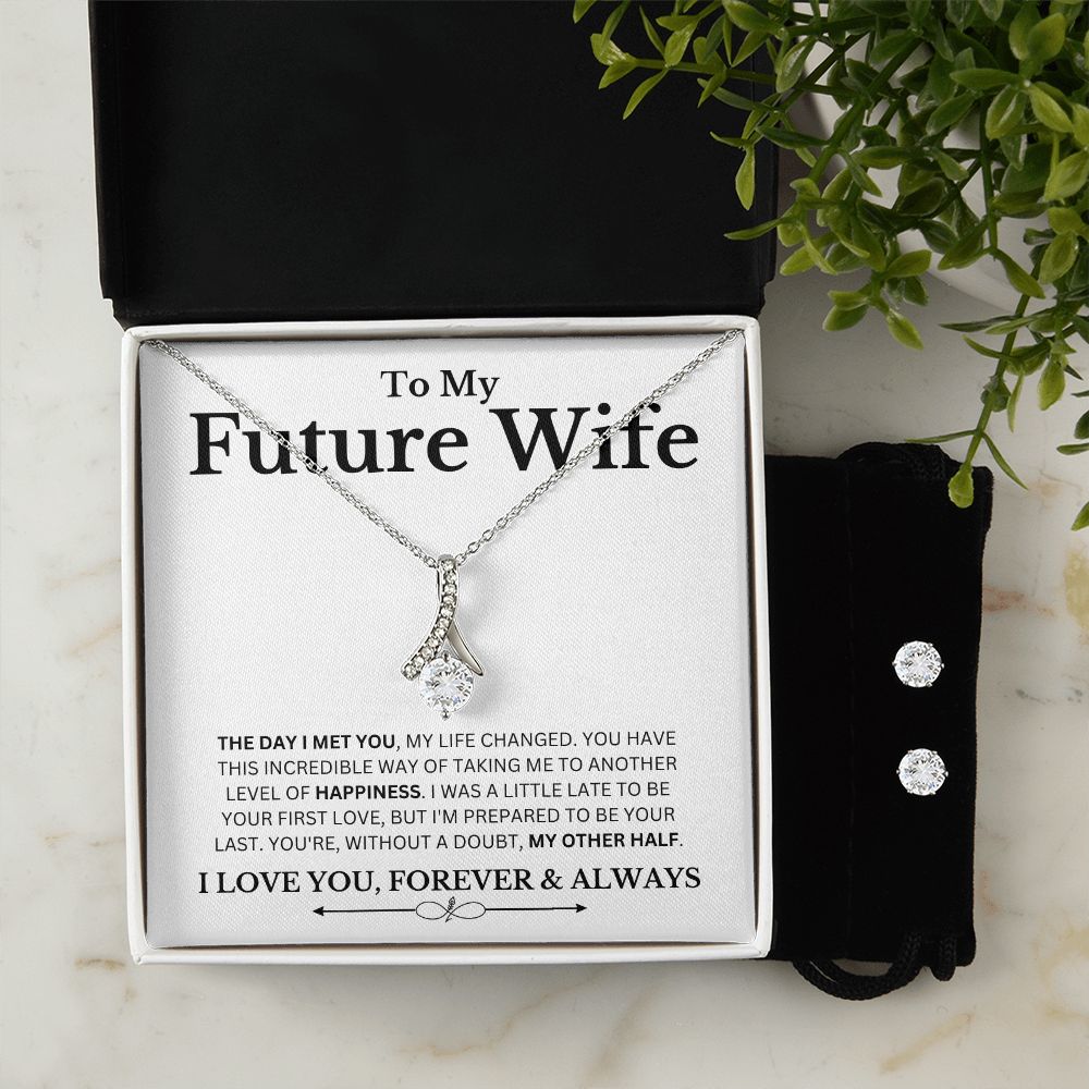 To My Future Wife - The Day I Met You - White Gold Alluring Necklace - Serbachi