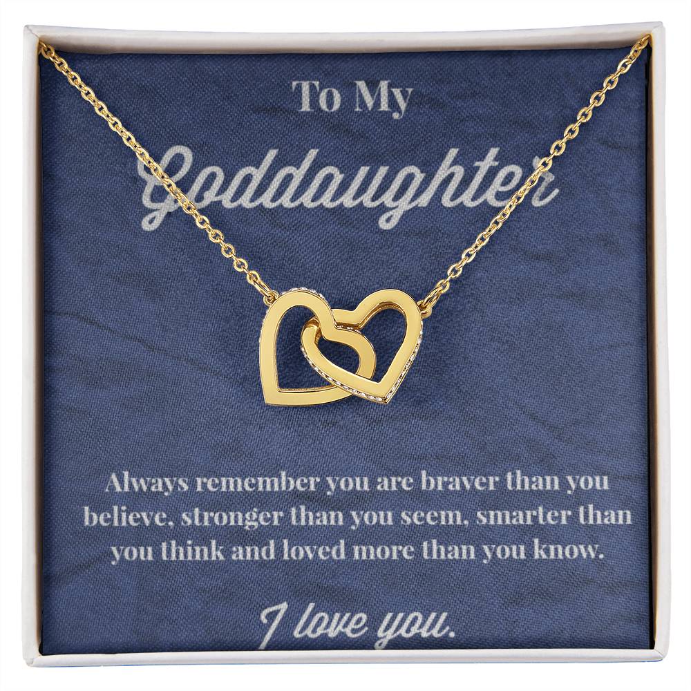 To My Goddaughter Interlocking Hearts Necklace - Jewelry for Goddaughter - Gift for Goddaughter - Serbachi