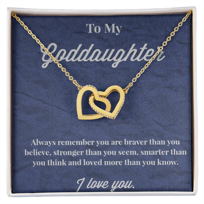 To My Goddaughter Interlocking Hearts Necklace - Jewelry for Goddaughter - Gift for Goddaughter - Serbachi