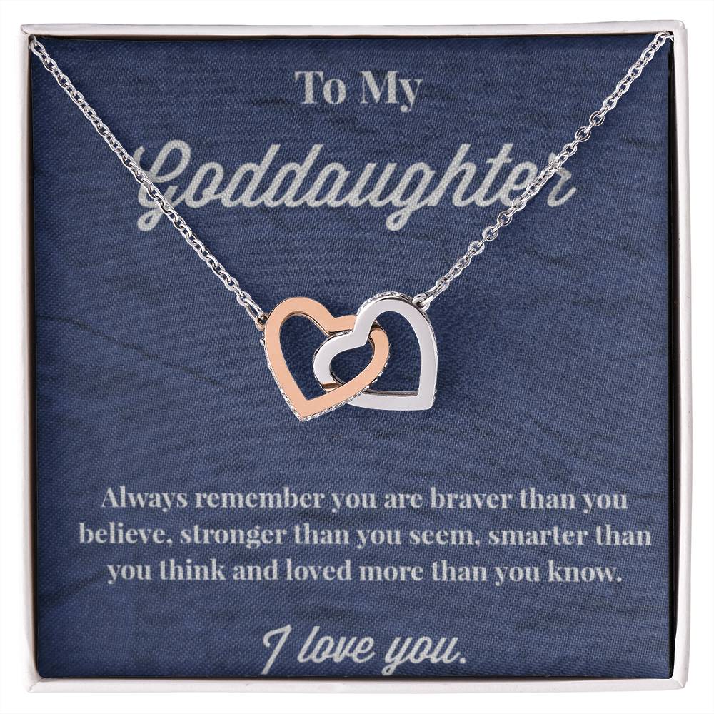 To My Goddaughter Interlocking Hearts Necklace - Jewelry for Goddaughter - Gift for Goddaughter - Serbachi