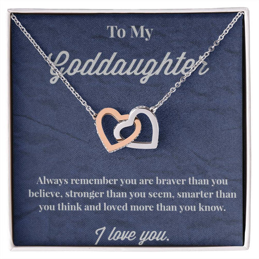 To My Goddaughter Interlocking Hearts Necklace - Jewelry for Goddaughter - Gift for Goddaughter - Serbachi