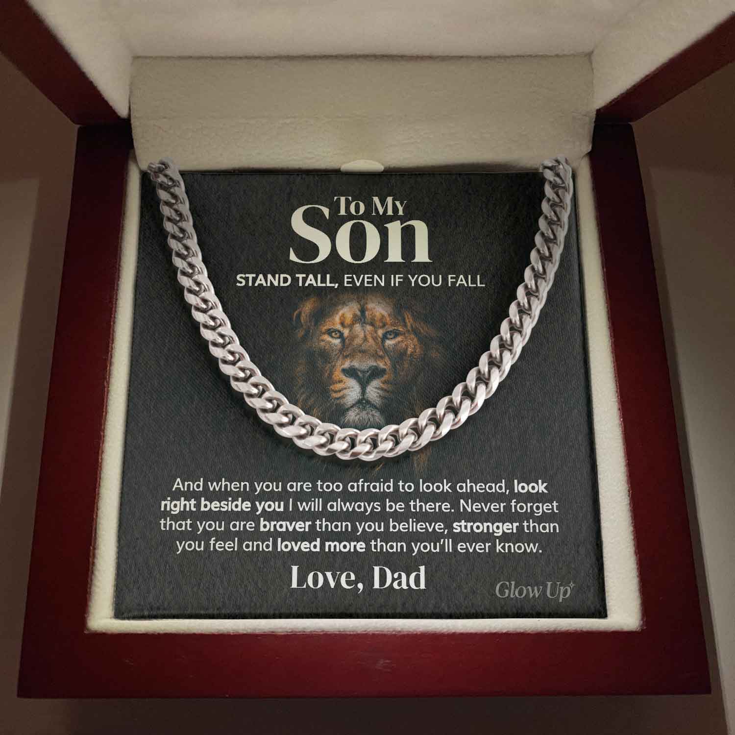 To My Son - Stand Tall from Dad - Cuban Link Chain - Serbachi