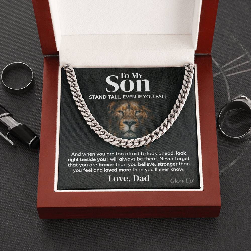 To My Son - Stand Tall from Dad - Cuban Link Chain - Serbachi