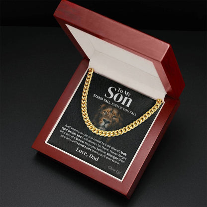 To My Son - Stand Tall from Dad - Cuban Link Chain - Serbachi