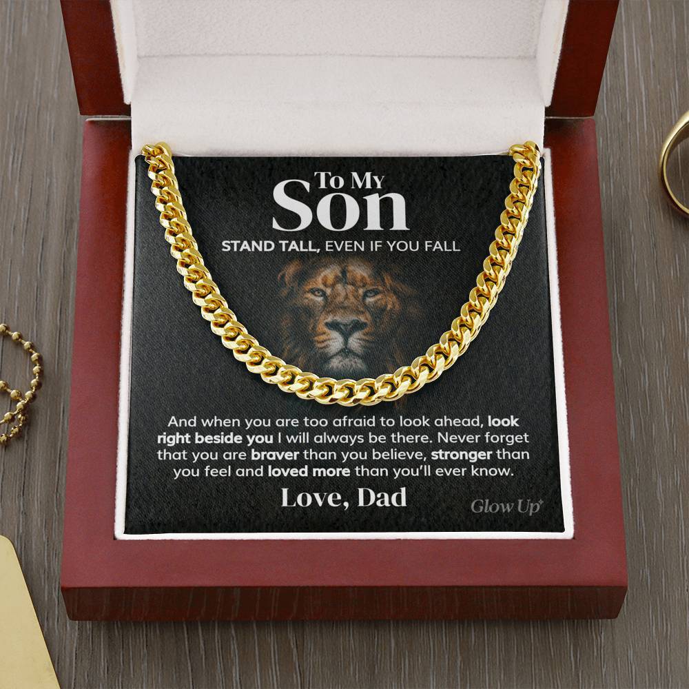 To My Son - Stand Tall from Dad - Cuban Link Chain - Serbachi