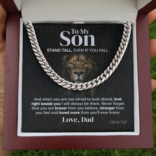 To My Son - Stand Tall from Dad - Cuban Link Chain - Serbachi