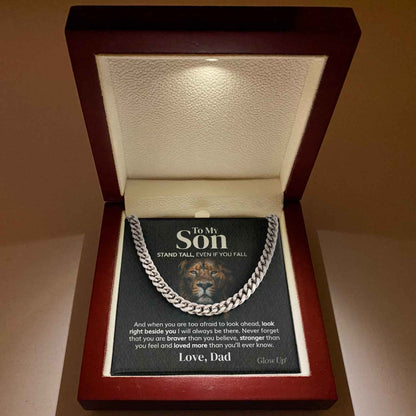 To My Son - Stand Tall from Dad - Cuban Link Chain - Serbachi