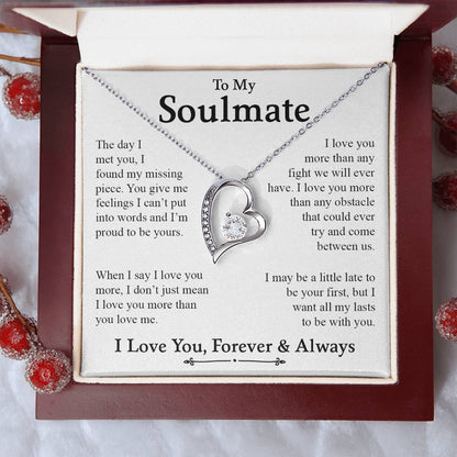 To My Soulmate | I Love You, Forever & Always - Forever Love Necklace - Serbachi