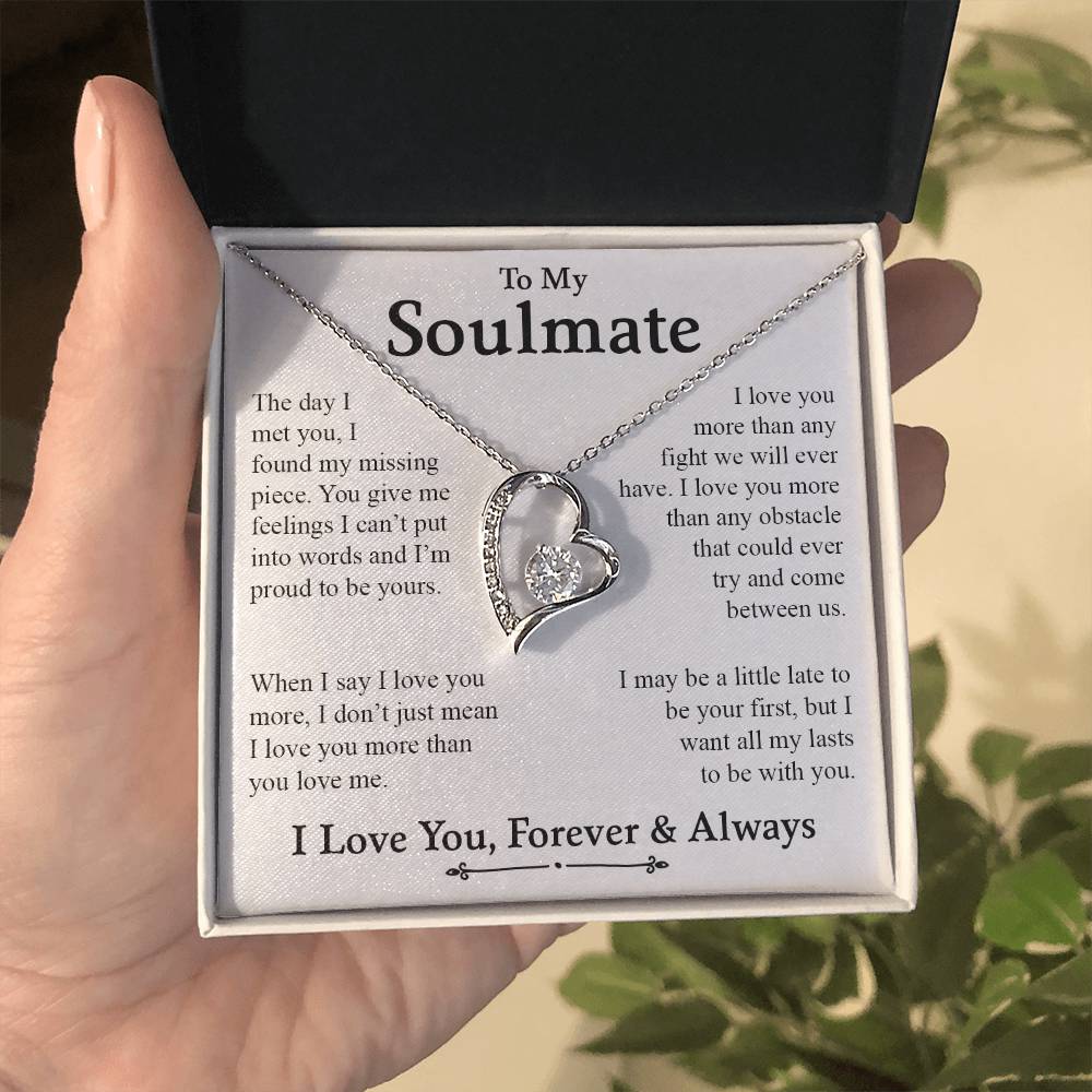 To My Soulmate | I Love You, Forever & Always - Forever Love Necklace - Serbachi