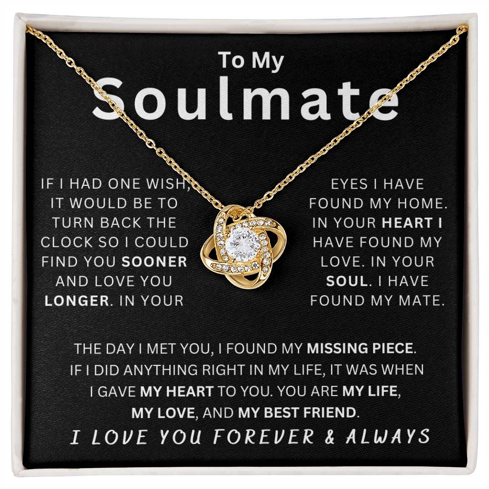 To My Soulmate One Wish Love Knot Necklace - Serbachi