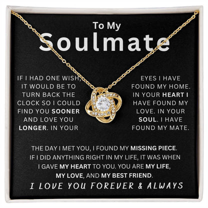 To My Soulmate One Wish Love Knot Necklace - Serbachi