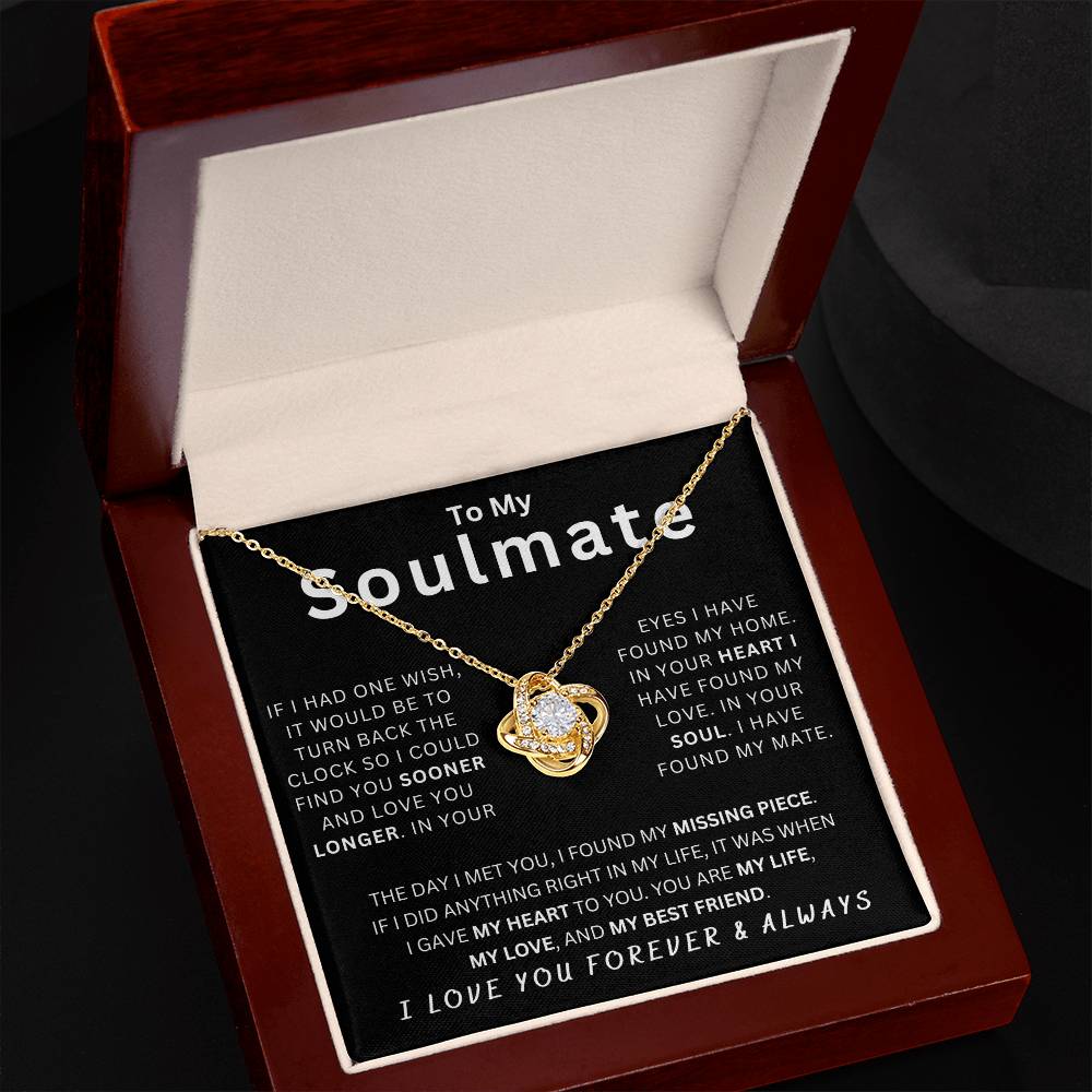 To My Soulmate One Wish Love Knot Necklace - Serbachi