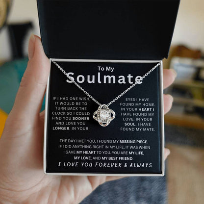 To My Soulmate One Wish Love Knot Necklace - Serbachi