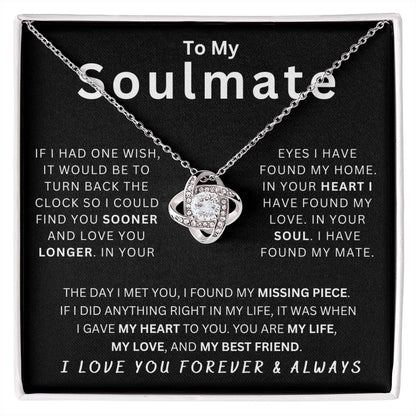 To My Soulmate One Wish Love Knot Necklace - Serbachi