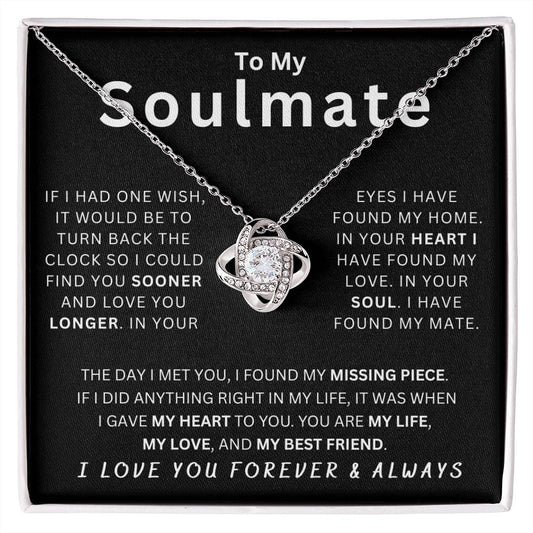 To My Soulmate One Wish Love Knot Necklace - Serbachi