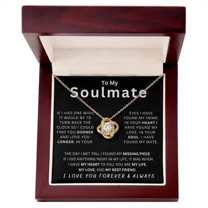 To My Soulmate One Wish Love Knot Necklace - Serbachi