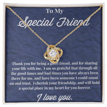 To My Special Friend Love Knot Necklace, Gift for Best Friend, Necklace for Friend - Serbachi