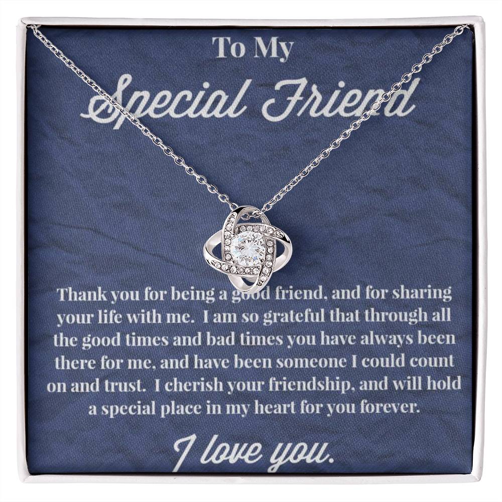 To My Special Friend Love Knot Necklace, Gift for Best Friend, Necklace for Friend - Serbachi