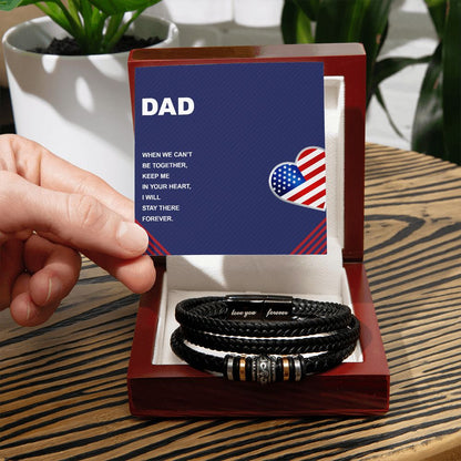 When we can’t be together Dad Bracelet, Father Bracelet Father's Day Gift, Christian Gift For Dad, Father Son Leather Bracelet - Serbachi