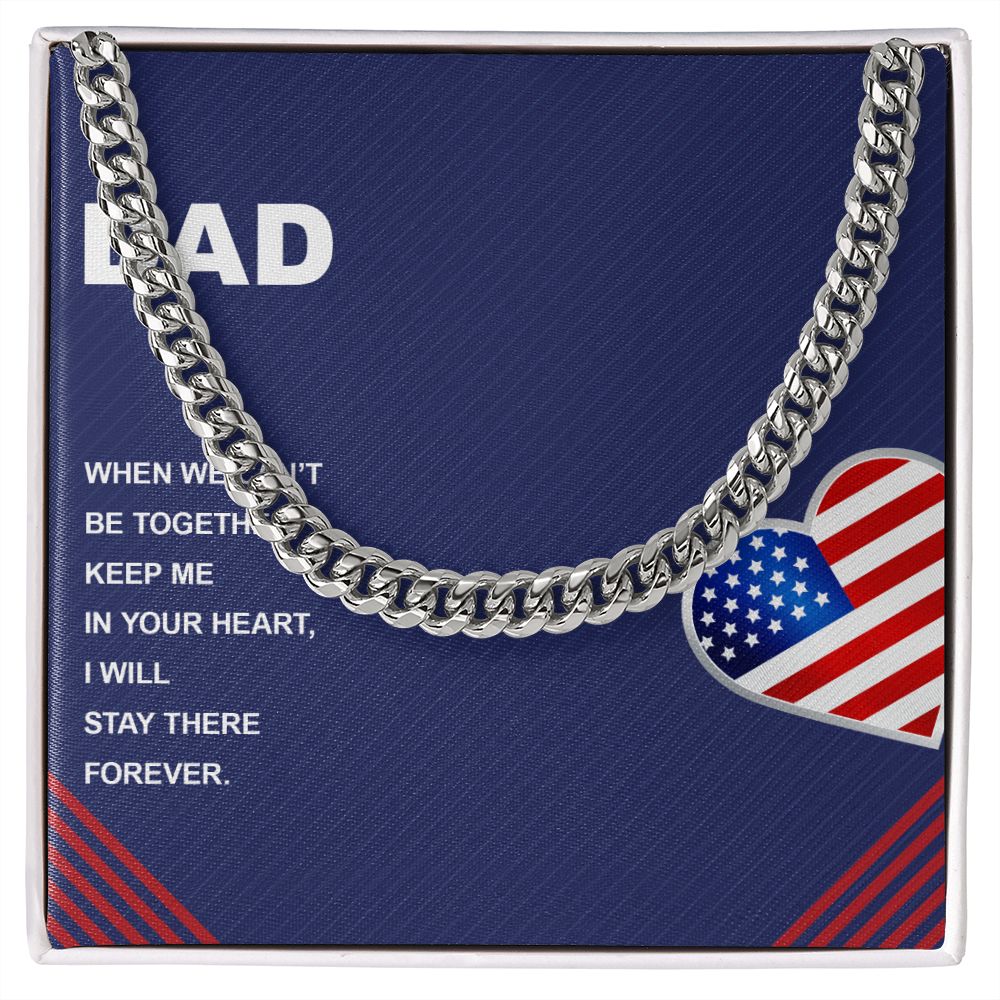 When we can’t be together Dad Cuban Chain Necklace, Father Necklace Father's Day Gift, Christian Gift For Dad, Father Son Necklace - Serbachi