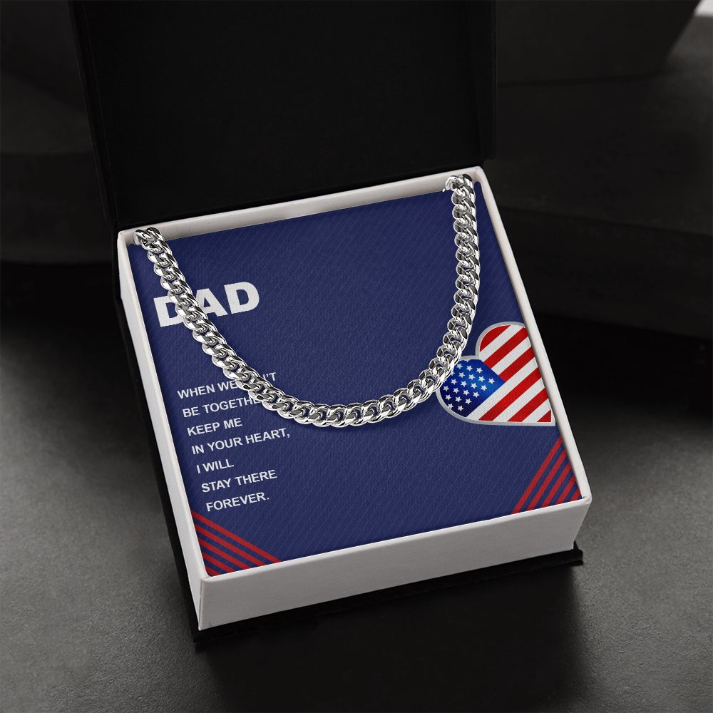 When we can’t be together Dad Cuban Chain Necklace, Father Necklace Father's Day Gift, Christian Gift For Dad, Father Son Necklace - Serbachi