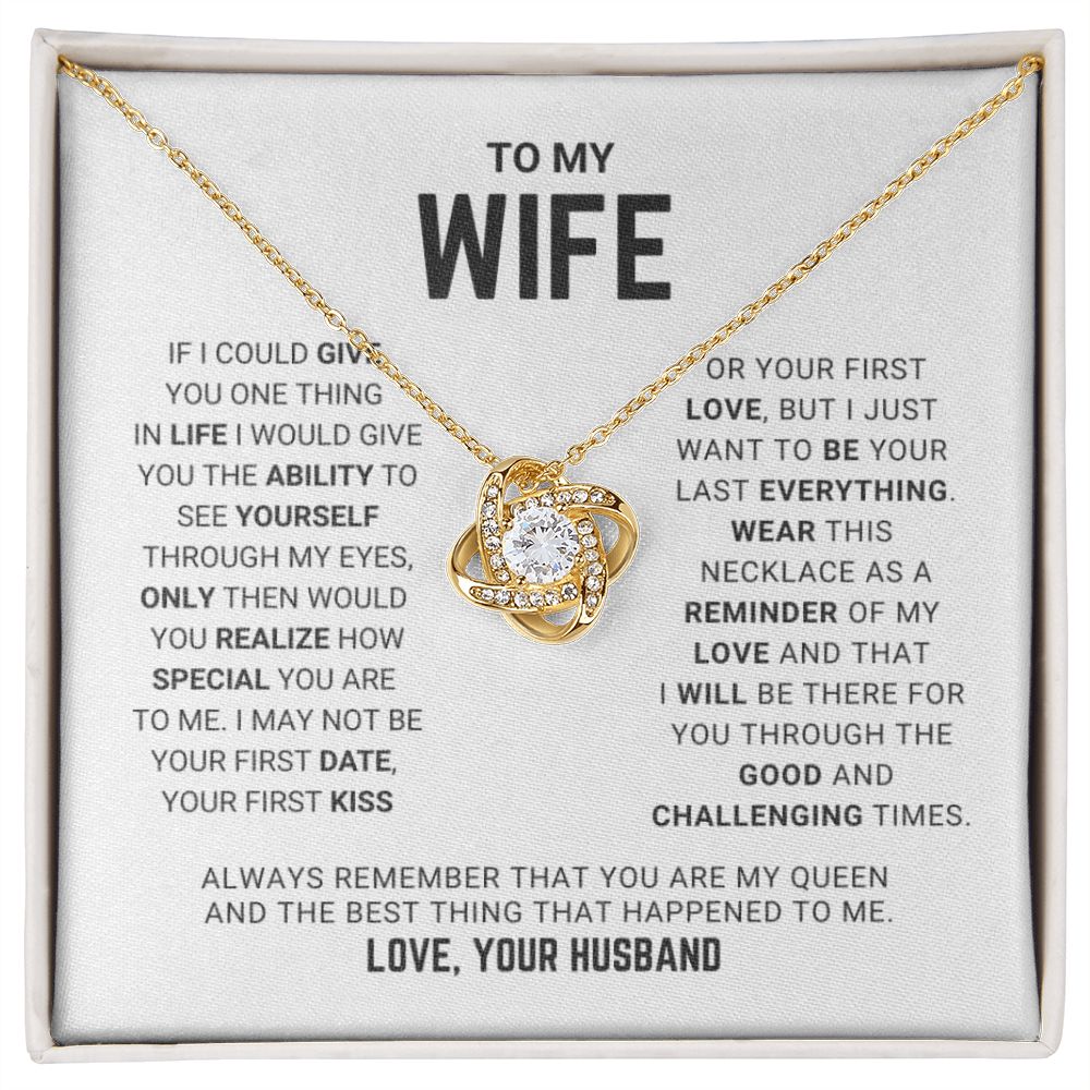 Wife - You Are My Queen - Love Knot Necklace - Serbachi