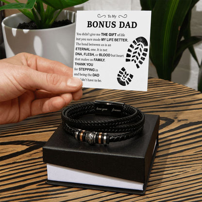 You didn_t give me the gift of life Dad Bracelet, Father Bracelet Father's Day Gift, Christian Gift For Dad, Father Son Leather Bracelet - Serbachi