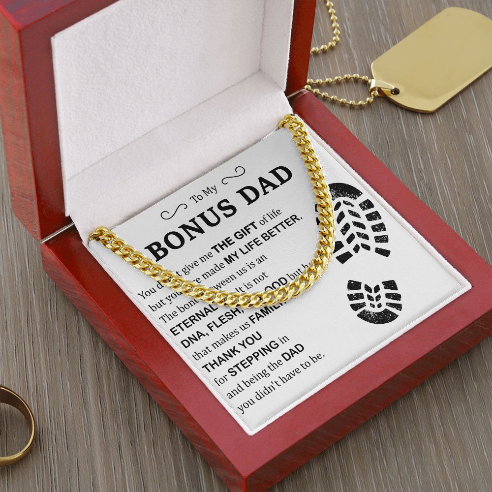 You didn_t give me the gift of life Dad Cuban Chain Necklace, Father Necklace Father's Day Gift, Christian Gift For Dad, Father Son Necklace - Serbachi