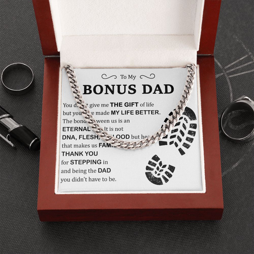 You didn_t give me the gift of life Dad Cuban Chain Necklace, Father Necklace Father's Day Gift, Christian Gift For Dad, Father Son Necklace - Serbachi