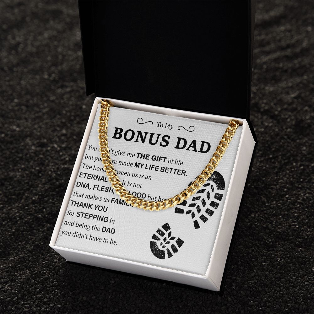 You didn_t give me the gift of life Dad Cuban Chain Necklace, Father Necklace Father's Day Gift, Christian Gift For Dad, Father Son Necklace - Serbachi