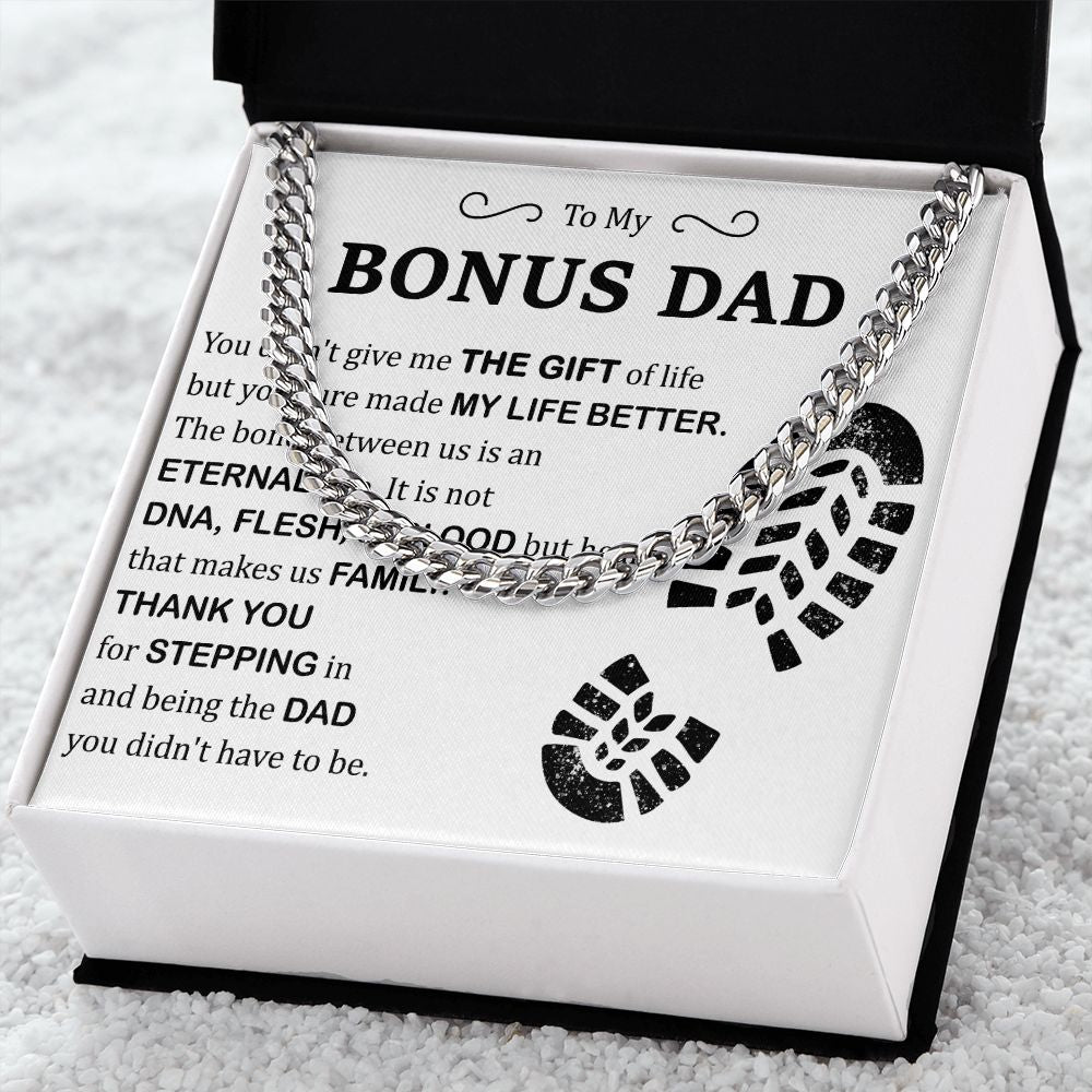 You didn_t give me the gift of life Dad Cuban Chain Necklace, Father Necklace Father's Day Gift, Christian Gift For Dad, Father Son Necklace - Serbachi