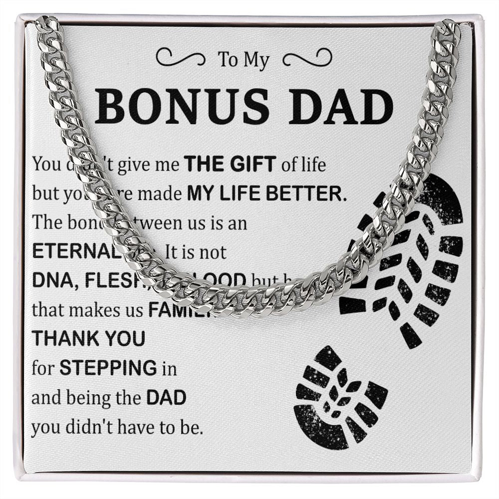 You didn_t give me the gift of life Dad Cuban Chain Necklace, Father Necklace Father's Day Gift, Christian Gift For Dad, Father Son Necklace - Serbachi