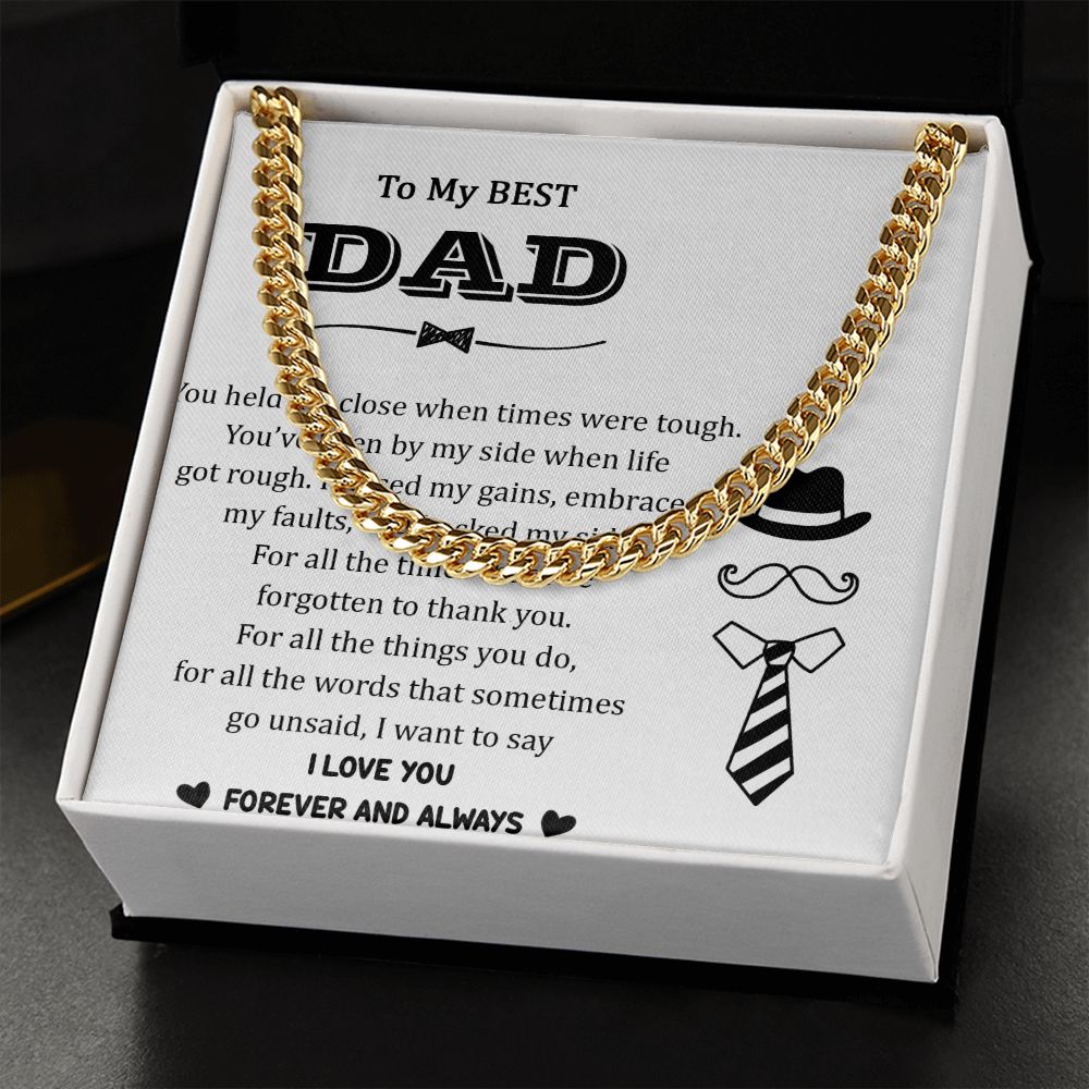 You held me close when times were tough. Dad Cuban Chain Necklace, Father Necklace Father's Day Gift, Christian Gift For Dad, Father Son Necklace - Serbachi