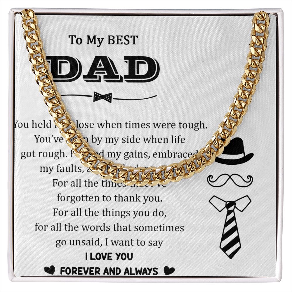 You held me close when times were tough. Dad Cuban Chain Necklace, Father Necklace Father's Day Gift, Christian Gift For Dad, Father Son Necklace - Serbachi