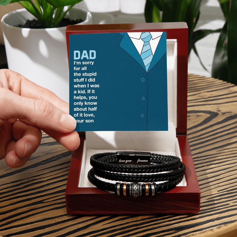 you only know about half of it love Dad Bracelet, Father Bracelet Father's Day Gift, Christian Gift For Dad, Father Son Leather Bracelet - Serbachi