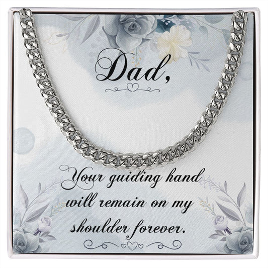 Your guiding hand Dad Cuban Chain Necklace, Father Necklace Father's Day Gift, Christian Gift For Dad, Father Son Necklace - Serbachi
