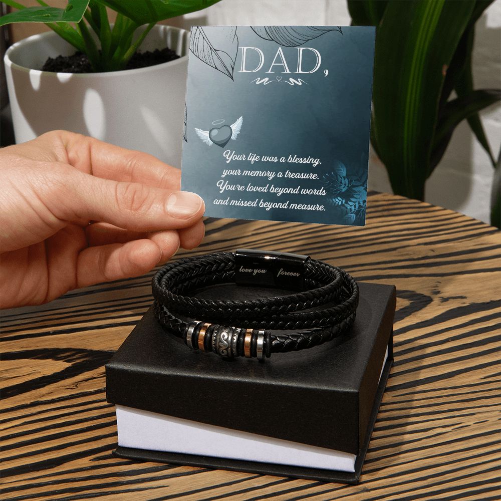 Your life was a Dad Bracelet, Father Bracelet Father's Day Gift, Christian Gift For Dad, Father Son Leather Bracelet - Serbachi