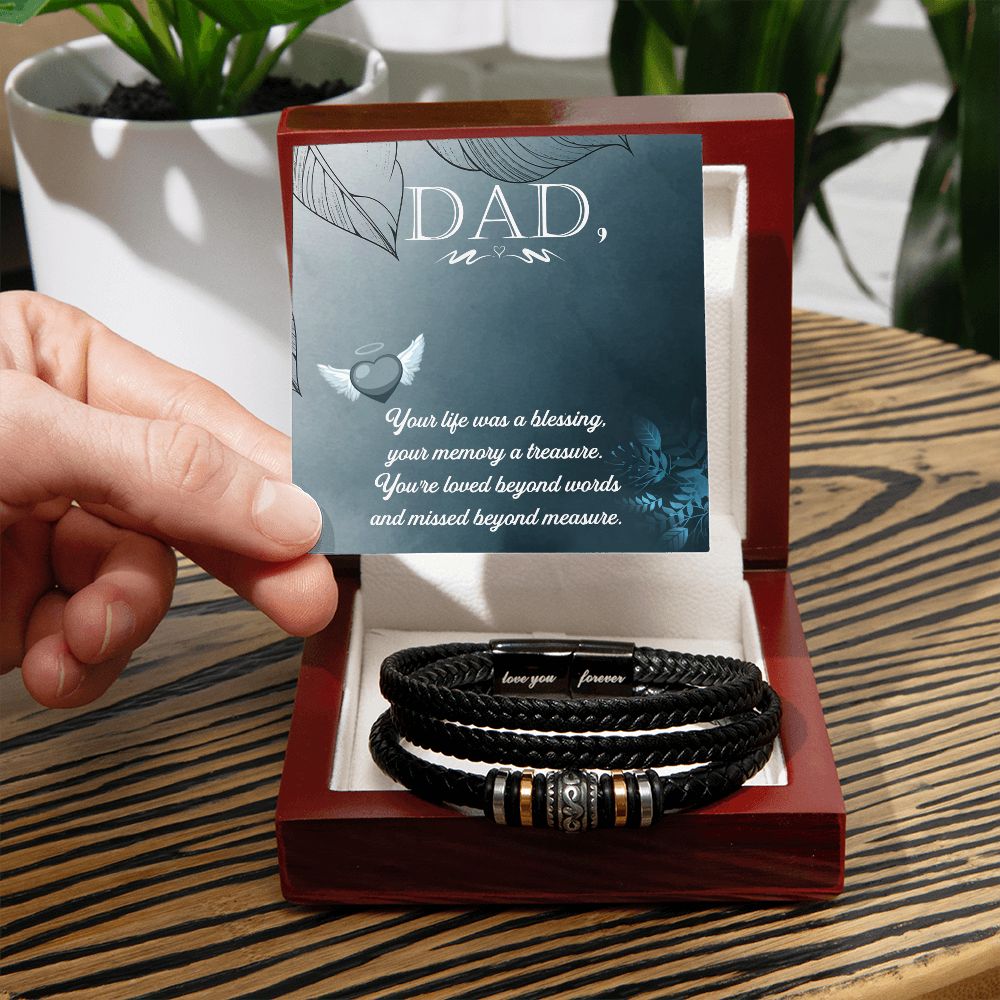 Your life was a Dad Bracelet, Father Bracelet Father's Day Gift, Christian Gift For Dad, Father Son Leather Bracelet - Serbachi