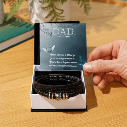 Your life was a Dad Bracelet, Father Bracelet Father's Day Gift, Christian Gift For Dad, Father Son Leather Bracelet - Serbachi