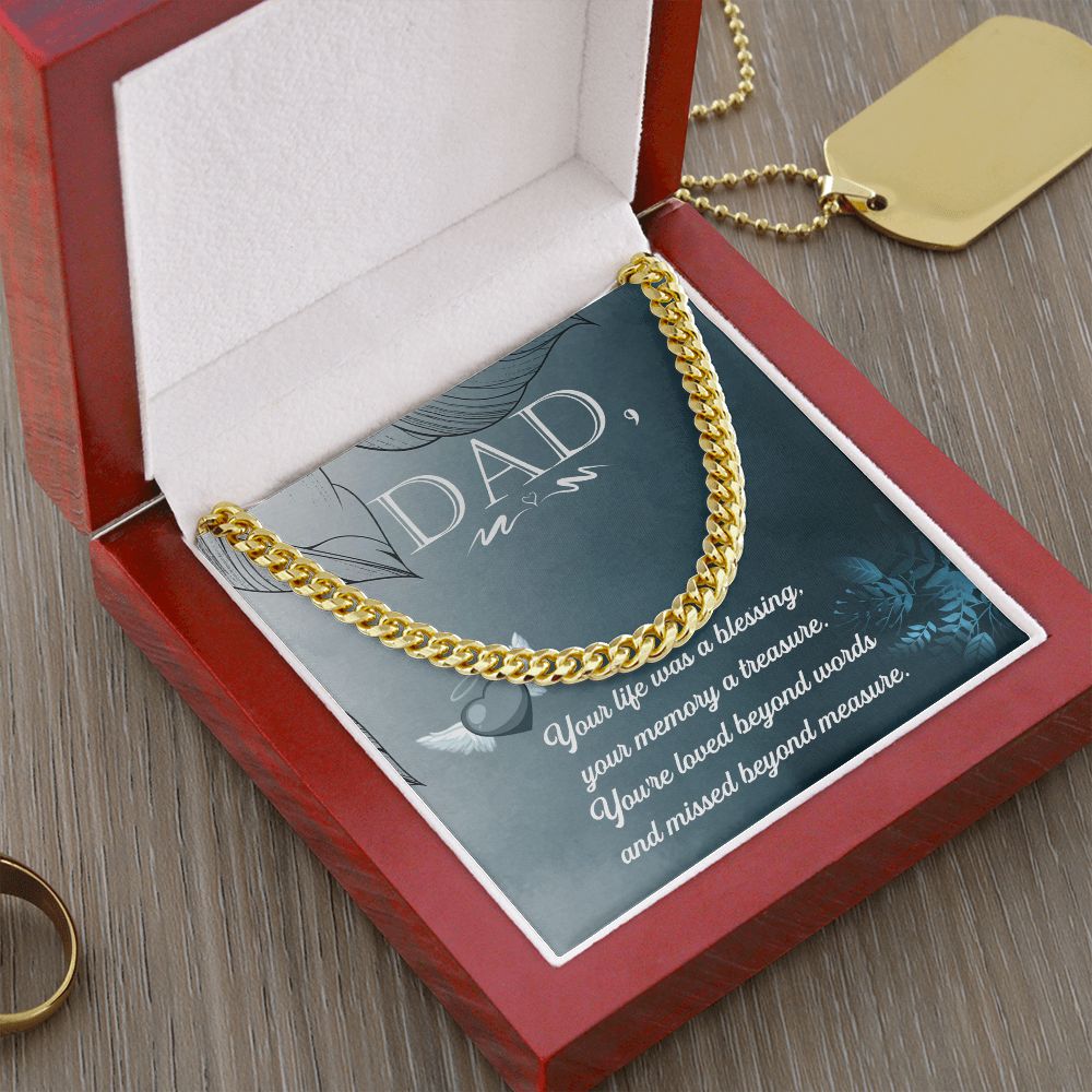 Your life was a Dad Cuban Chain Necklace, Father Necklace Father's Day Gift, Christian Gift For Dad, Father Son Necklace - Serbachi