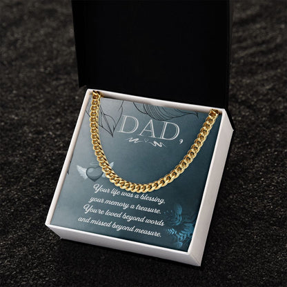 Your life was a Dad Cuban Chain Necklace, Father Necklace Father's Day Gift, Christian Gift For Dad, Father Son Necklace - Serbachi