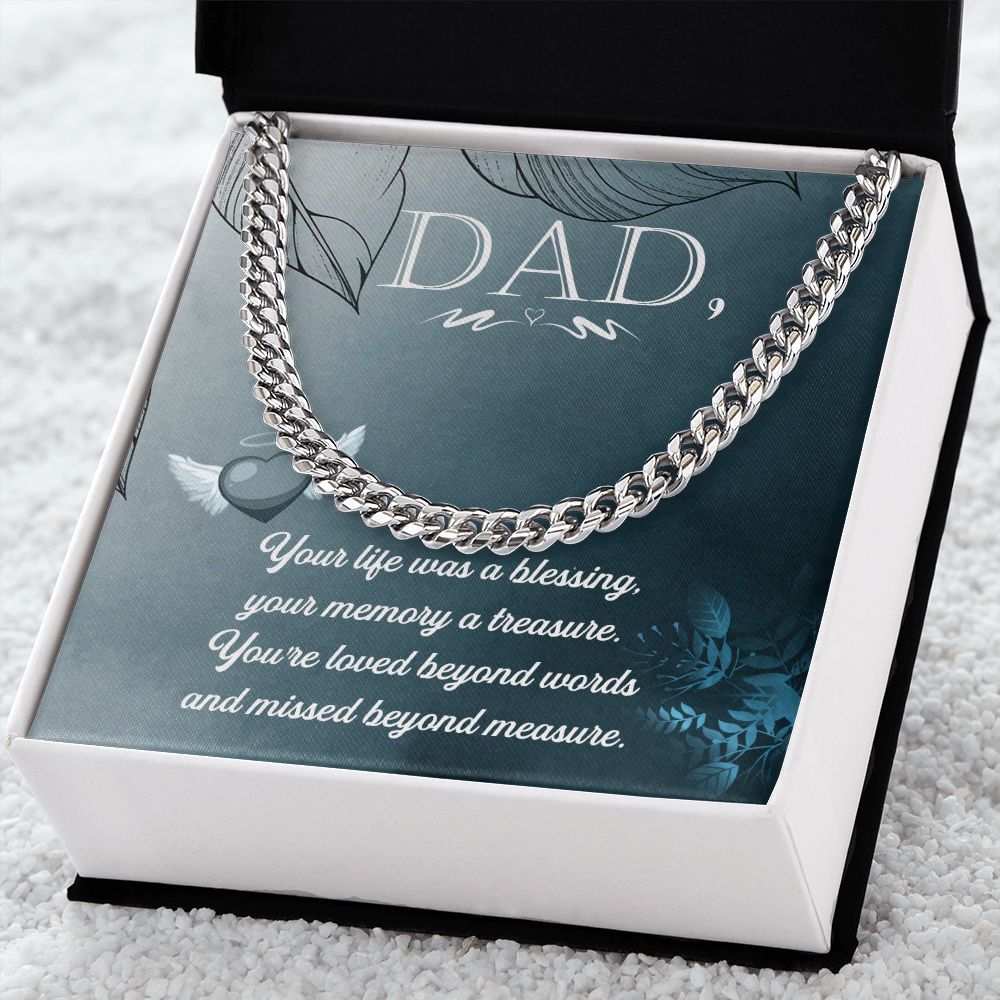 Your life was a Dad Cuban Chain Necklace, Father Necklace Father's Day Gift, Christian Gift For Dad, Father Son Necklace - Serbachi