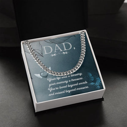 Your life was a Dad Cuban Chain Necklace, Father Necklace Father's Day Gift, Christian Gift For Dad, Father Son Necklace - Serbachi