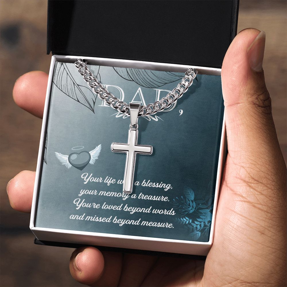 Your life was a Personalized Dad Cross Necklace, Father Necklace Father's Day Gift, Christian Gift For Dad, Father Son Necklace - Serbachi