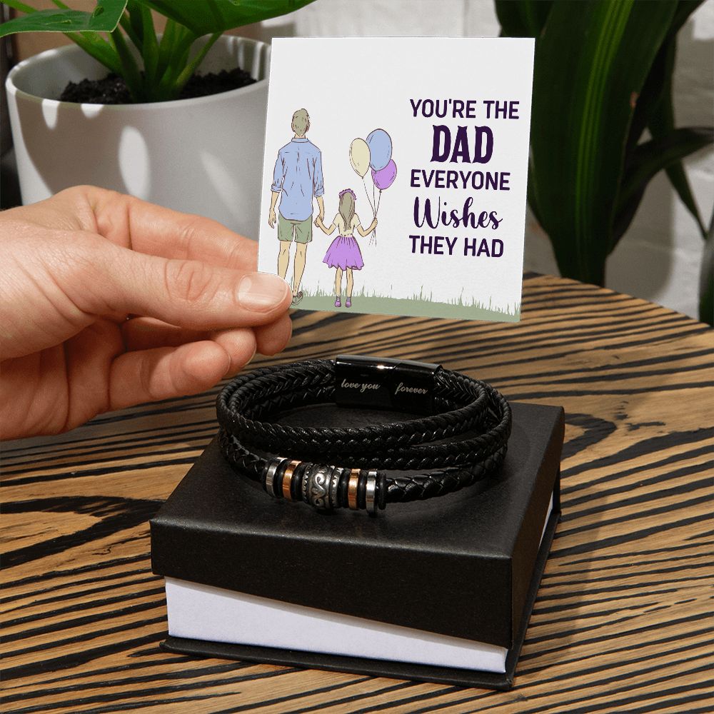 you're the dad everyone wishes they had Dad Bracelet, Father Bracelet Father's Day Gift, Christian Gift For Dad, Father Son Leather Bracelet - Serbachi