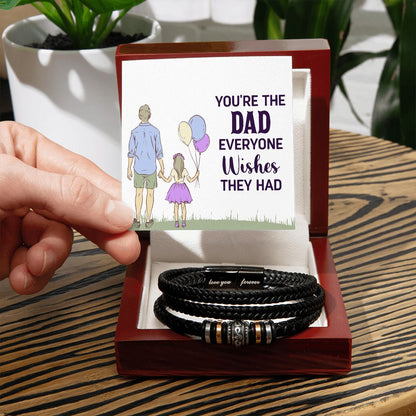 you're the dad everyone wishes they had Dad Bracelet, Father Bracelet Father's Day Gift, Christian Gift For Dad, Father Son Leather Bracelet - Serbachi