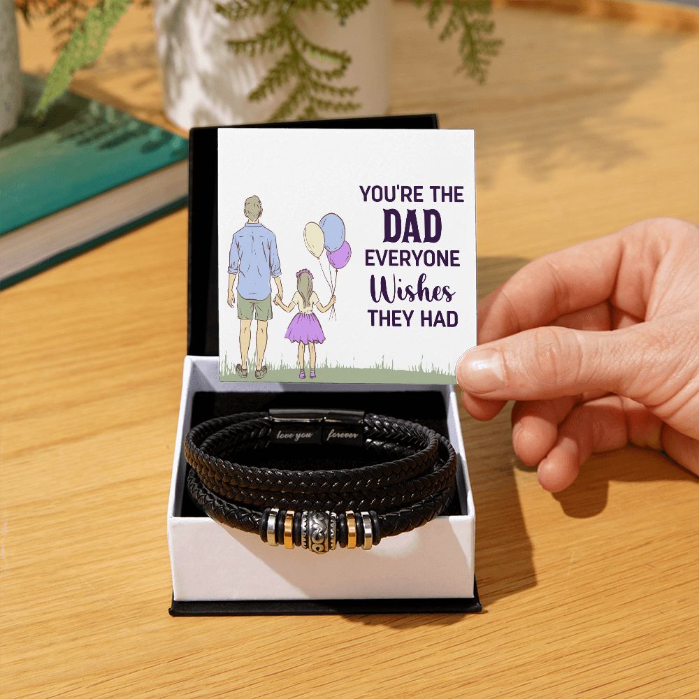 you're the dad everyone wishes they had Dad Bracelet, Father Bracelet Father's Day Gift, Christian Gift For Dad, Father Son Leather Bracelet - Serbachi