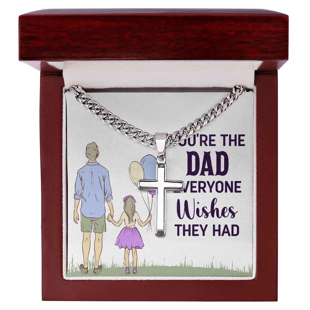 you're the dad everyone wishes they had Dad Cross Necklace, Father Necklace Father's Day Gift, Christian Gift For Dad, Father Son Cross Necklace - Serbachi