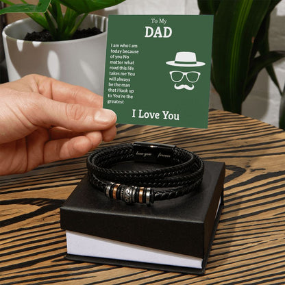 You're the greatest Dad Bracelet, Father Bracelet Father's Day Gift, Christian Gift For Dad, Father Son Leather Bracelet - Serbachi